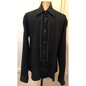 Dolce Gabbana Vintage Black Beaded Shirt